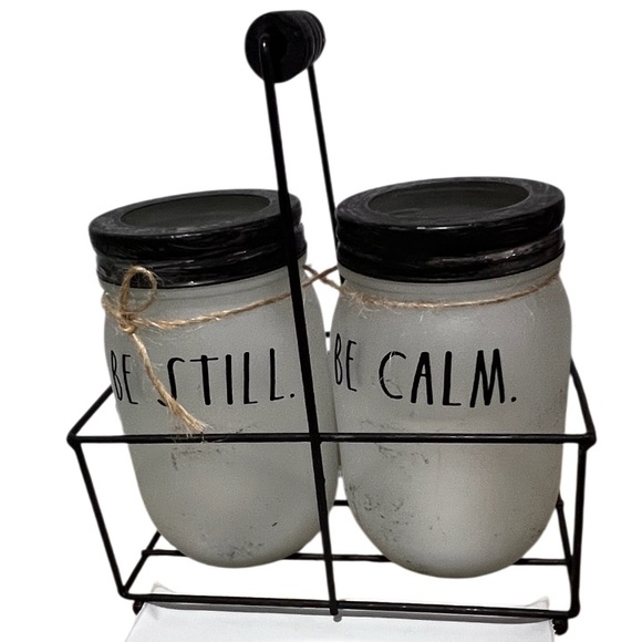 Rae Dunn Other - Rae Dunn White Candle Holders with Black Accents